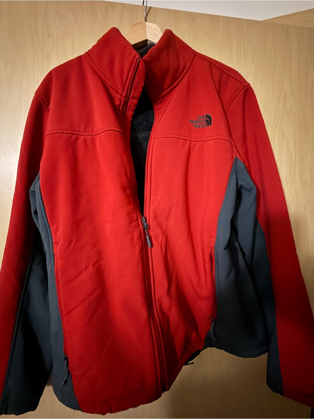 The North Face Red and Gray Lightweight Softshell Jacket